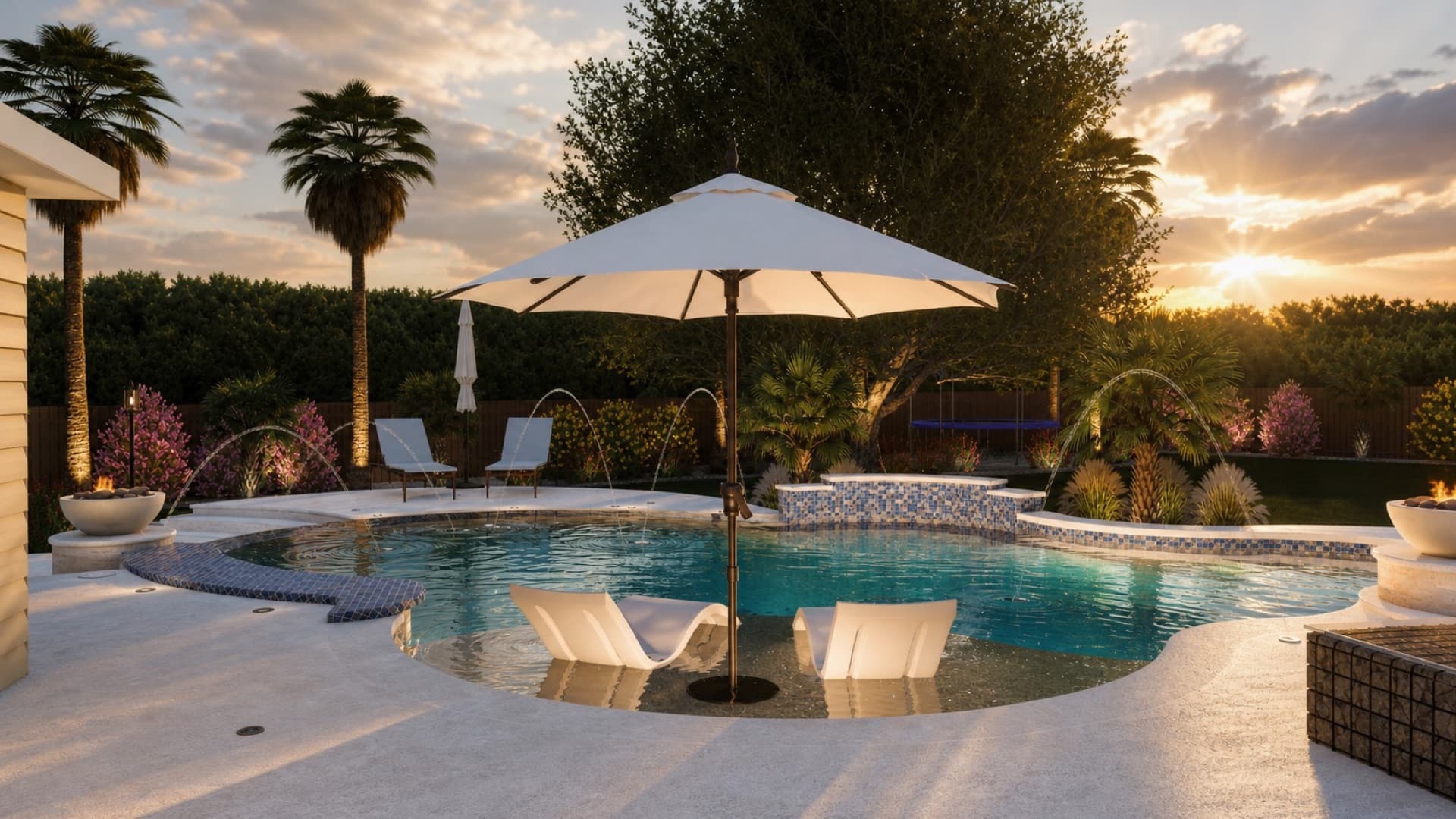 Tropical freeform pool design